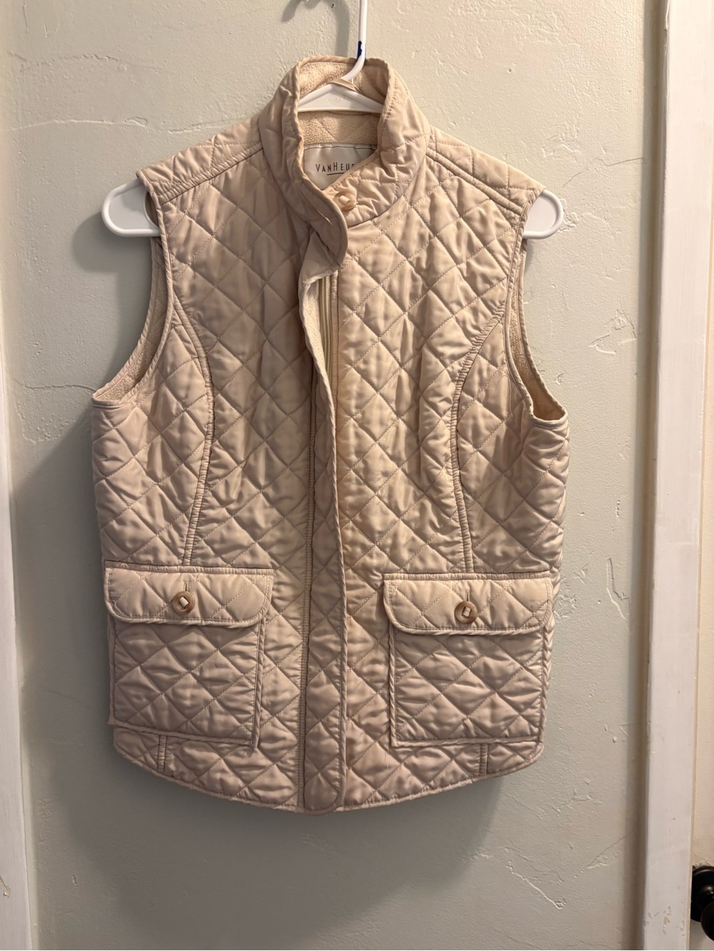 Van Heusen Quilted Cream Vest